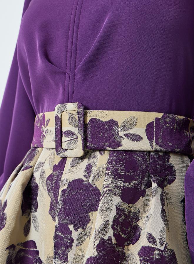 ستايلي فستان طويل بأكمام بالون وطبعة أزهار - Image 3